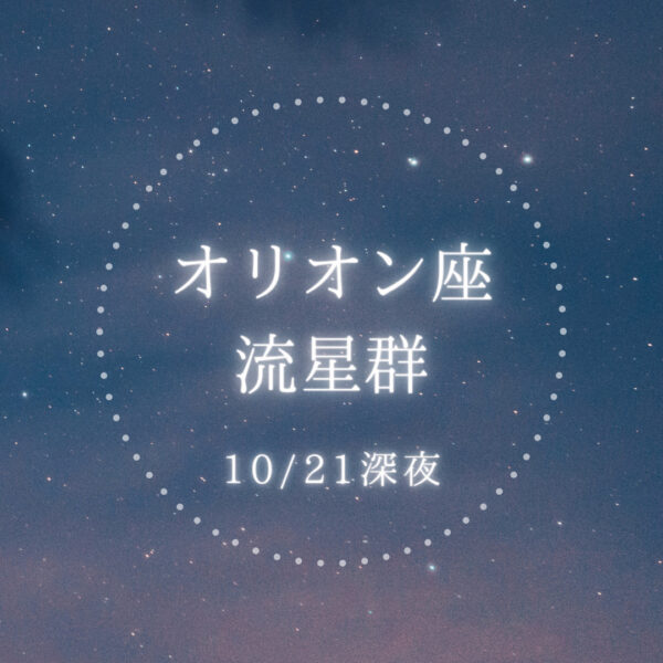 【10/22がピーク！】オリオン座流星群