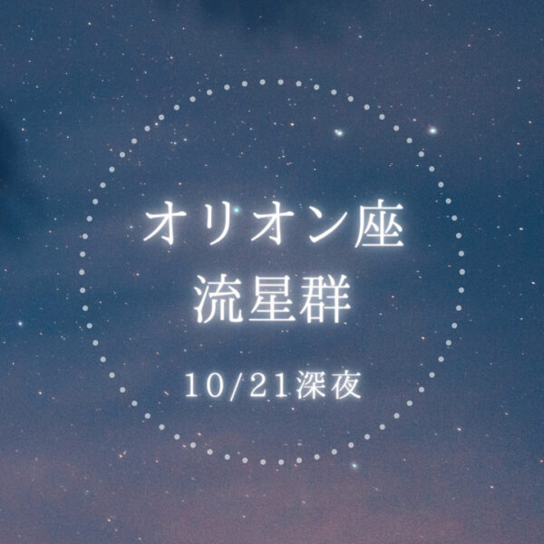 【10/22がピーク!】オリオン座流星群